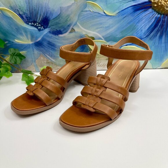 Vionic Maisy Block Heel Strappy Sandals in Tan Size 6 - Picture 5 of 16
